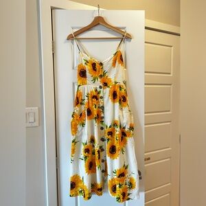 Summer Dress Sunflower Pattern Women’s S